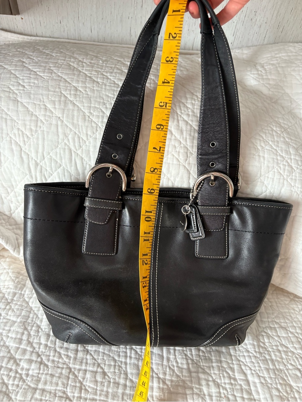 coach soho mini bucket tote bundle 9544 tan and black silver vintage 2004 2006 - Picture 13 of 14
